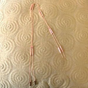 Rose gold lariat necklace